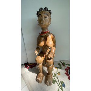 Ashanti Akan Ghana Tribal sitting Female Figure with Arm Out, Africa